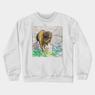 Bison and Western Ironweed Crewneck Sweatshirt